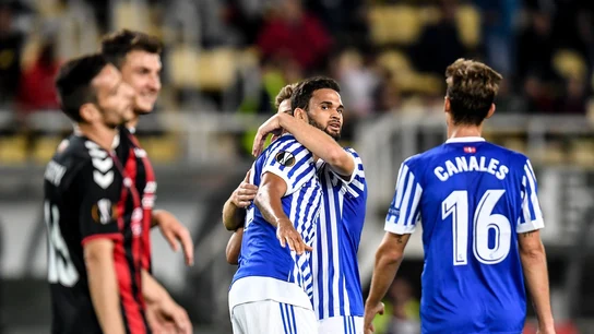 Willian José celebra un de sus goles frente al Vardar Willian José celebra un de sus goles frente al Vardar