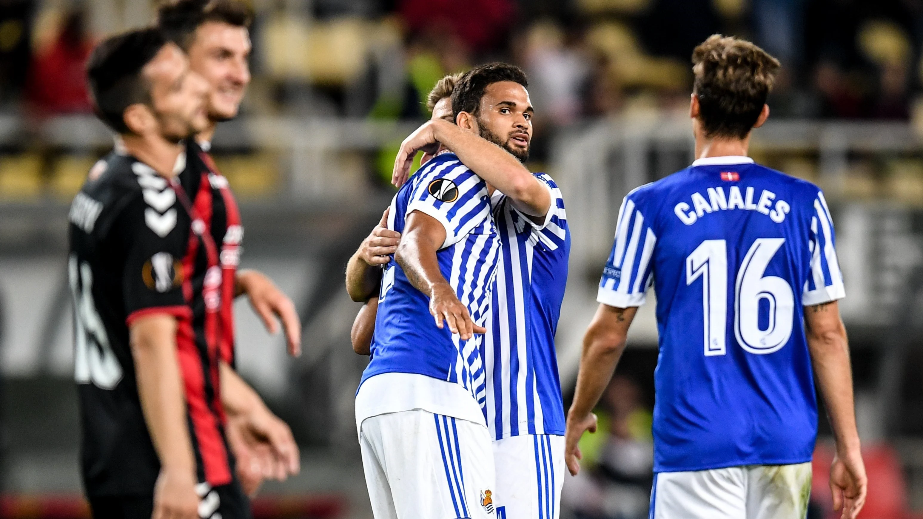 Willian José celebra un de sus goles frente al Vardar