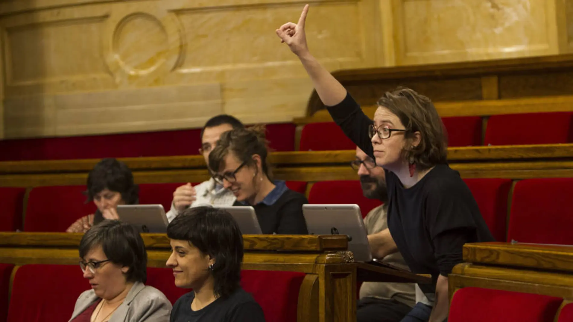 Eulalia Reguant en el pleno del Parlament de Cataluña