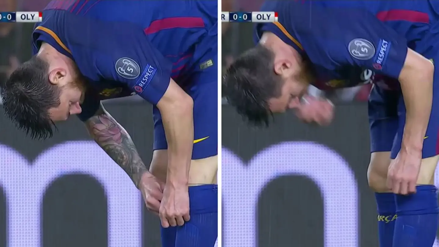 La imagen de Messi tomando la pastilla La imagen de Messi tomando la pastilla