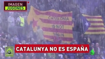 El Camp Nou, escenario político en el partido de Champions: hubo varias pancartas y gritos de 'Independencia'