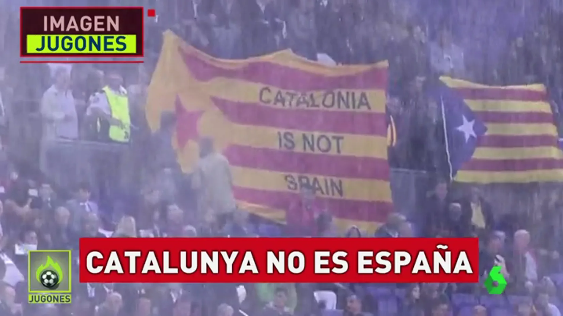 El Camp Nou, escenario político en el partido de Champions: hubo varias pancartas y gritos de 'Independencia'