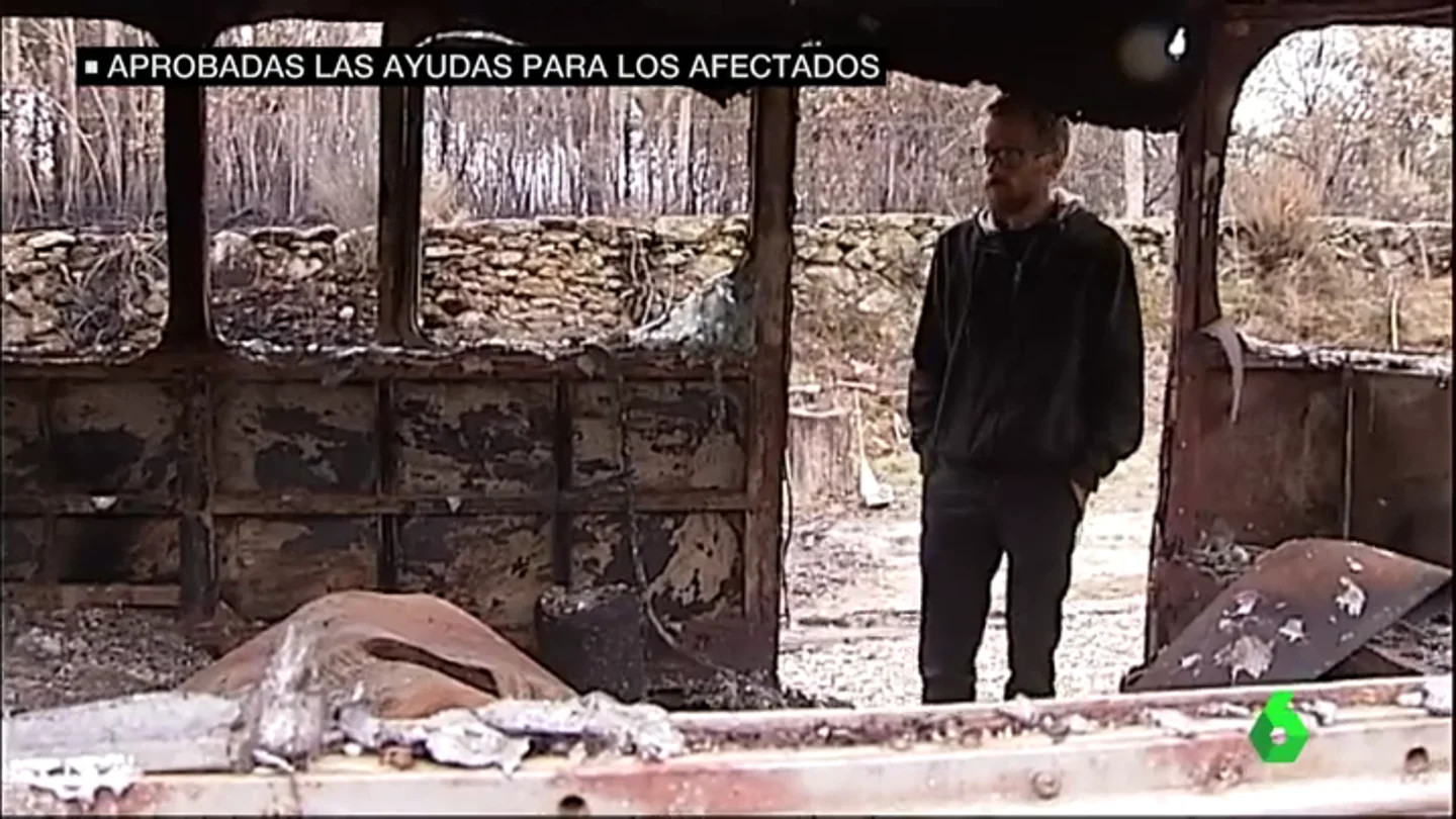 Harry, cuya vivienda ha quedado convertida en ceniza Harry, cuya vivienda ha quedado convertida en ceniza