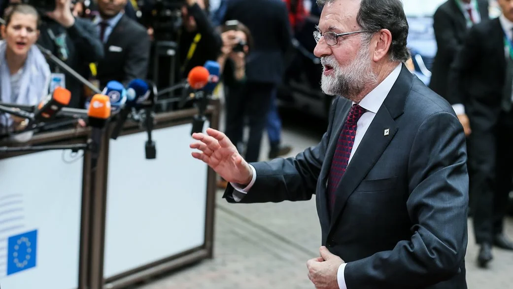 Rajoy a su llegada al inicio de la cumbre del Consejo Europeo en Bruselas