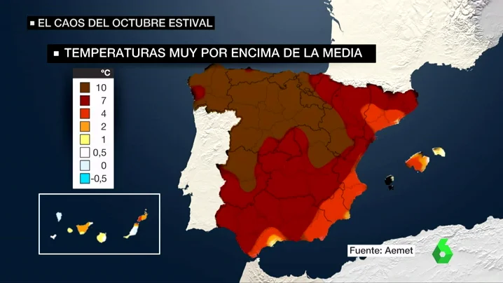 Temperaturas muy por encima de la media en octubre