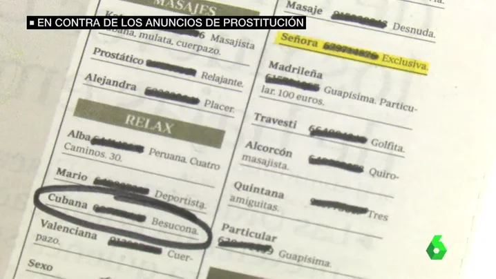 Anuncios de prostitución en prensa escrita