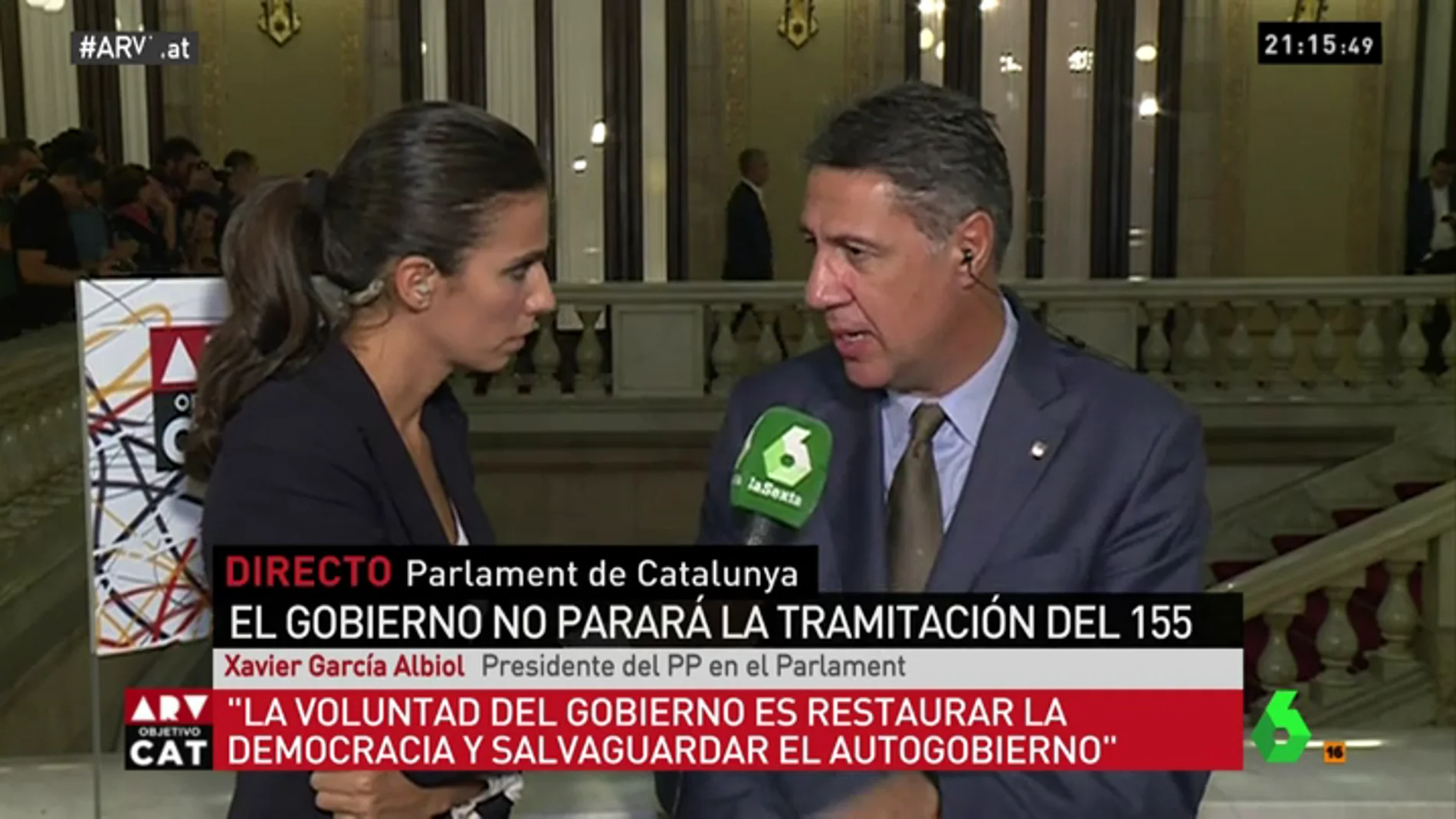 Xavier García Albiol: "El 155 va a depender en gran medida de la actuación de los independentistas"