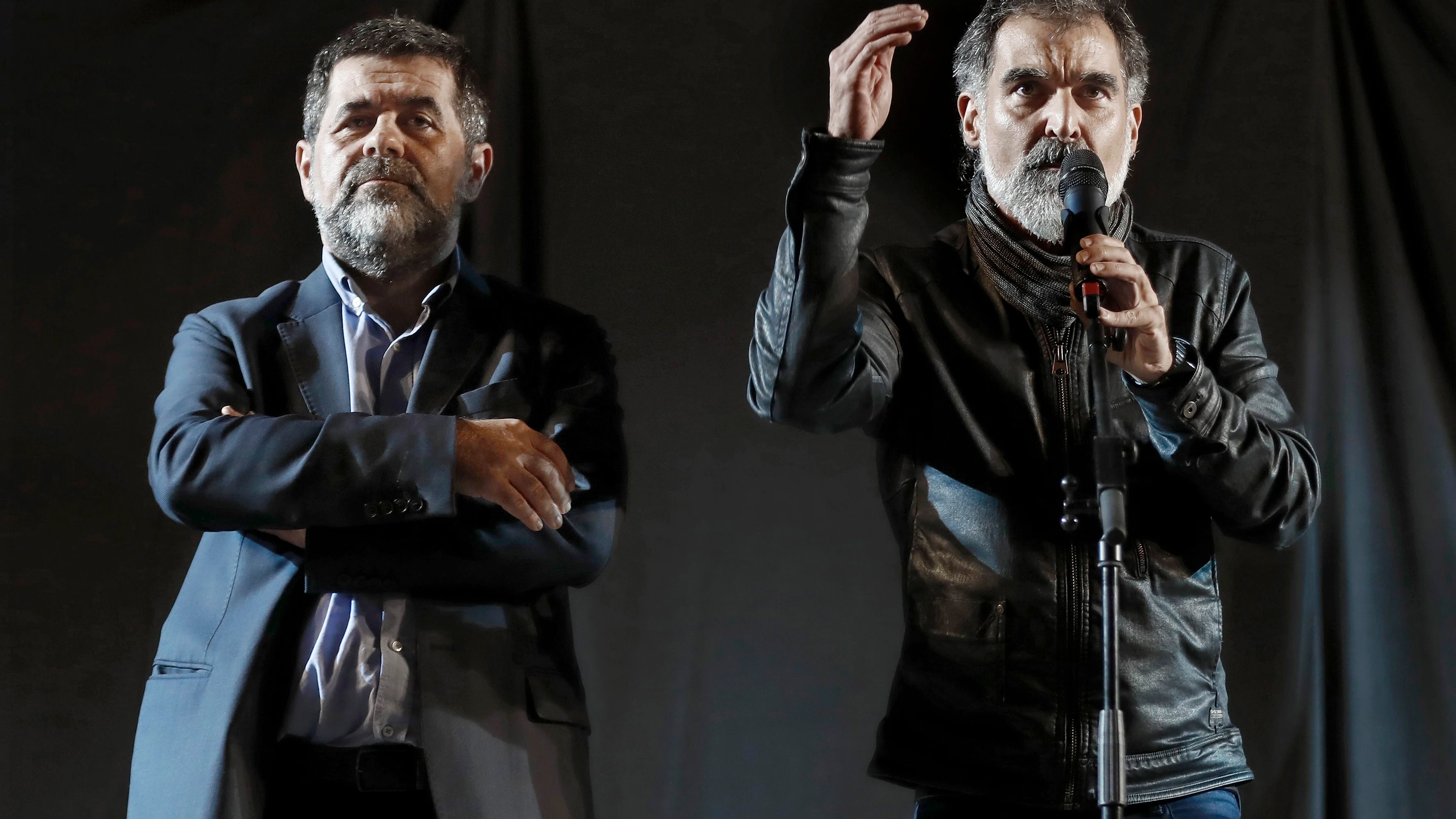 El expresidente de la Asamblea Nacional Catalana, Jordi Sánchez y el presidente de Omnium Cultural, Jordi Cuixart