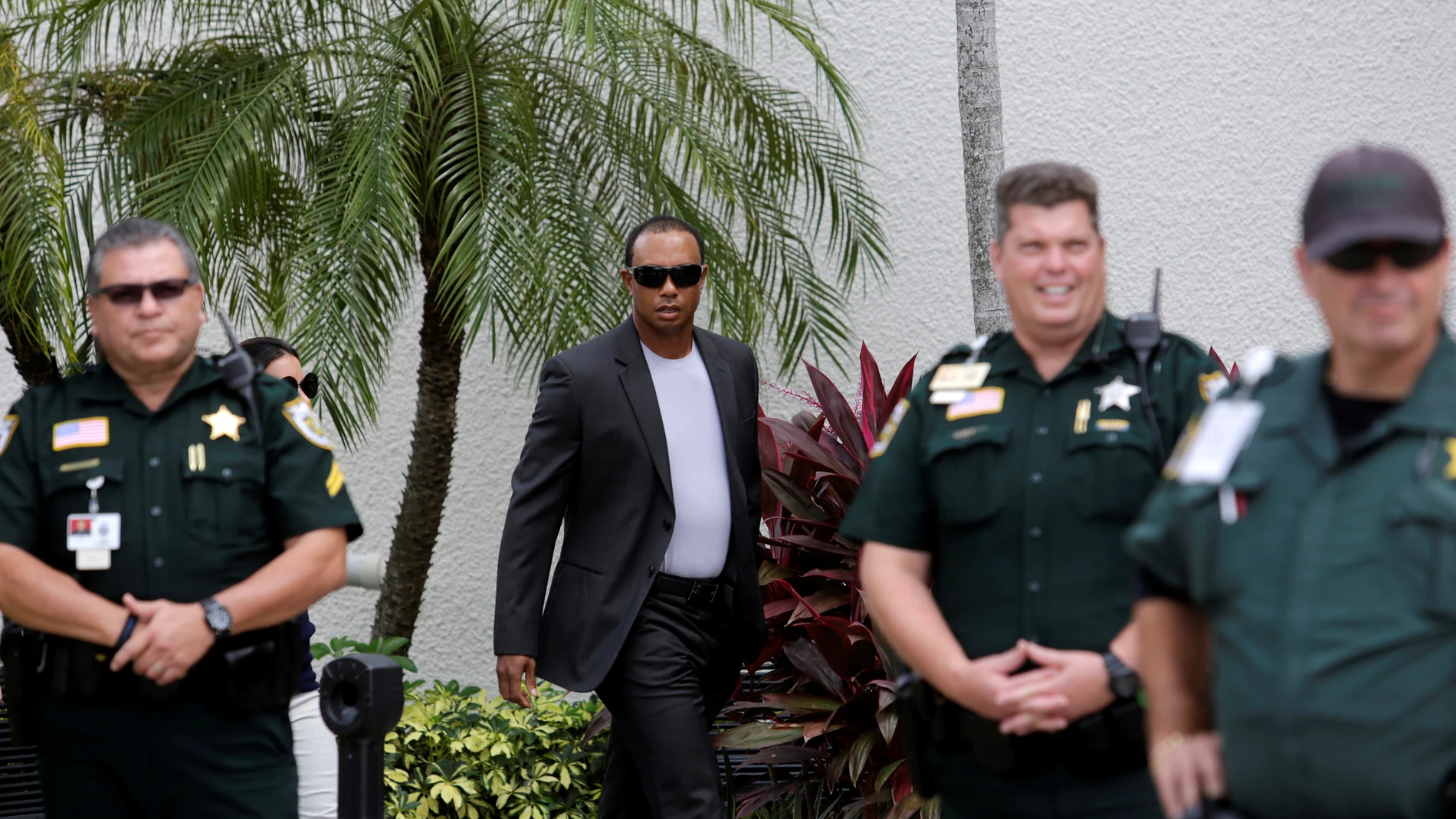 Tiger Woods en una audiencia de Florida