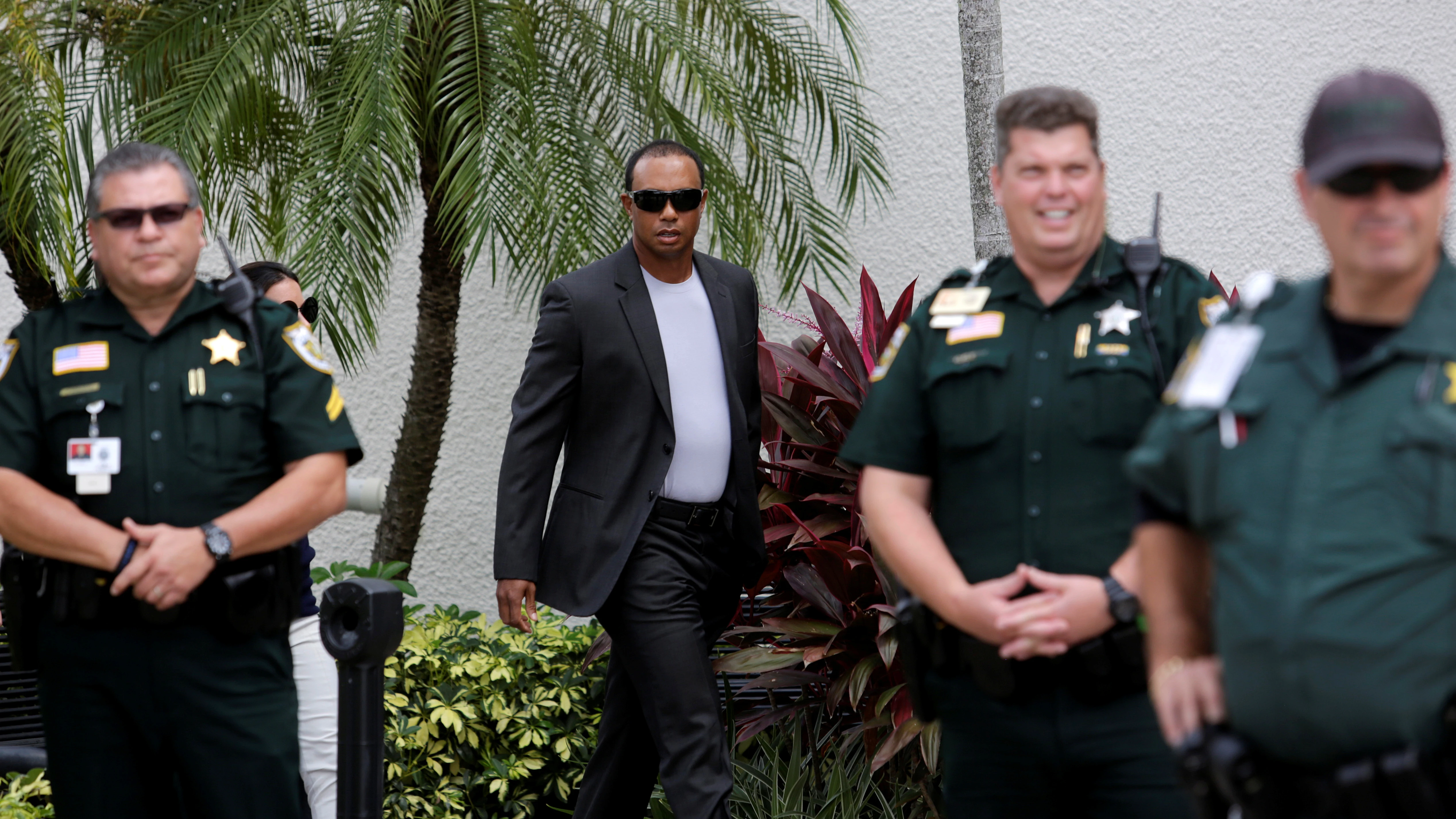 Tiger Woods en una audiencia de Florida