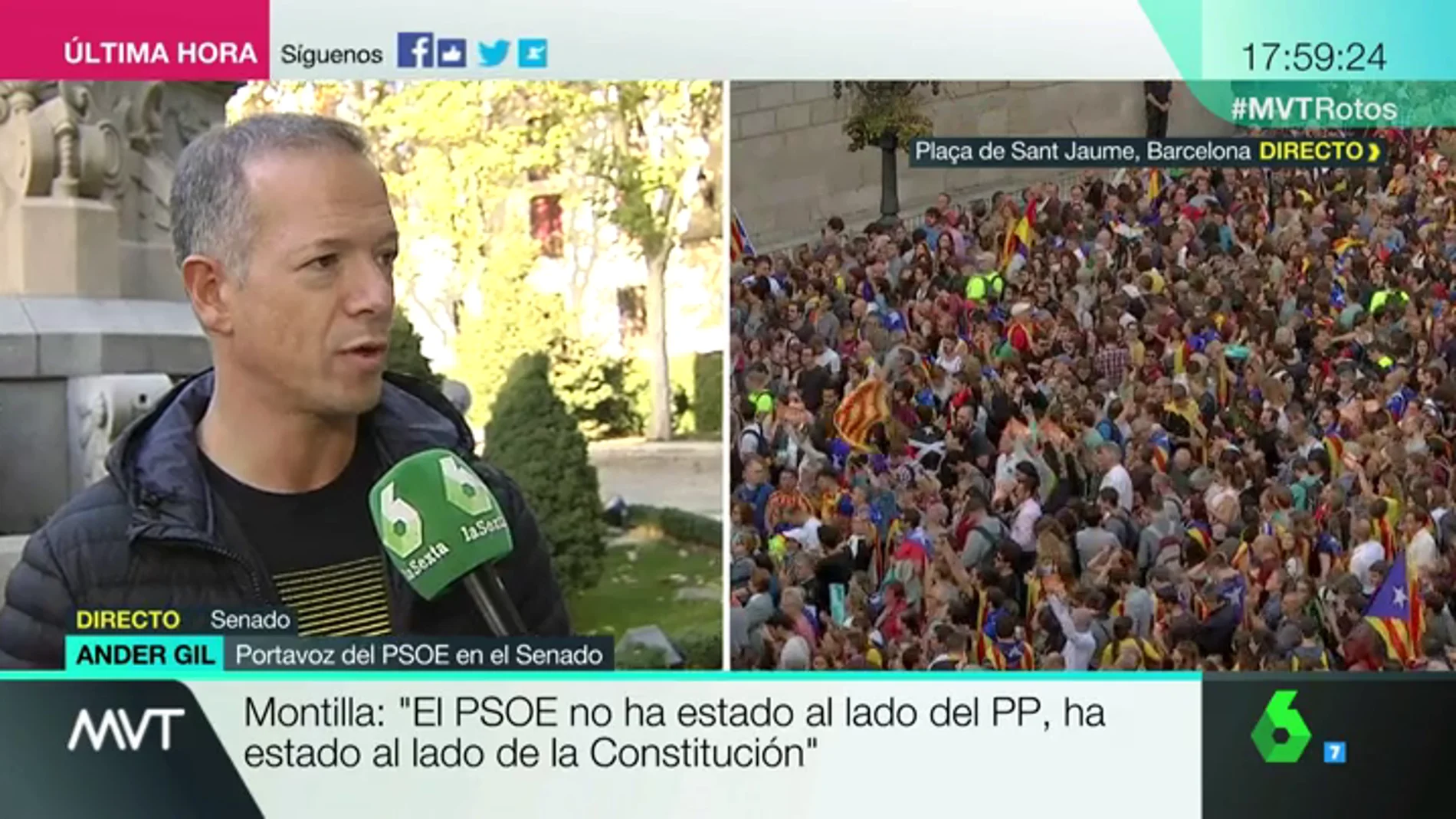 Ander Gil: "Hemos convencido al PP de que se deje en el ámbito del parlamento de Cataluña el control de TV3"