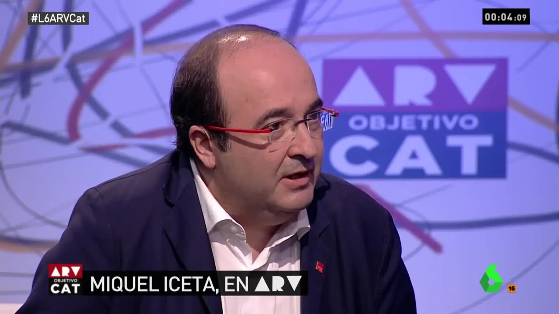 El líder del PSC, Miquel Iceta, en el especial Al Rojo Vivo: Objetivo Cataluña