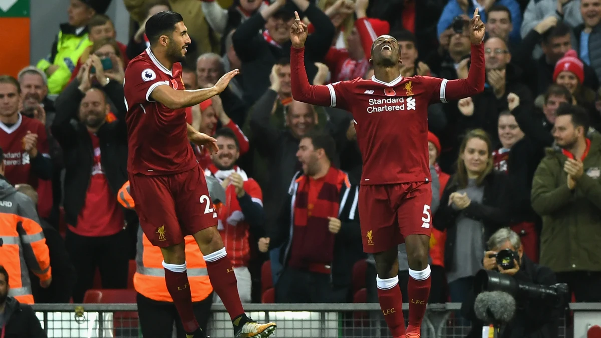 Wijnaldum celebra un gol Wijnaldum celebra un gol