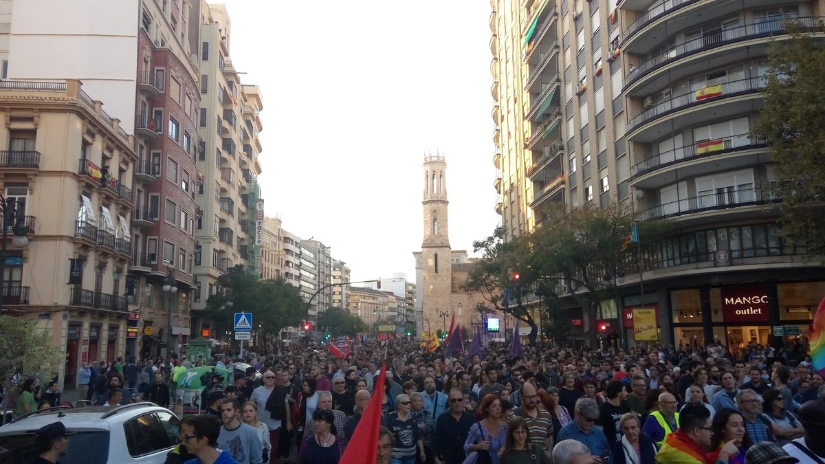 Manifestación antifascista en Valencia