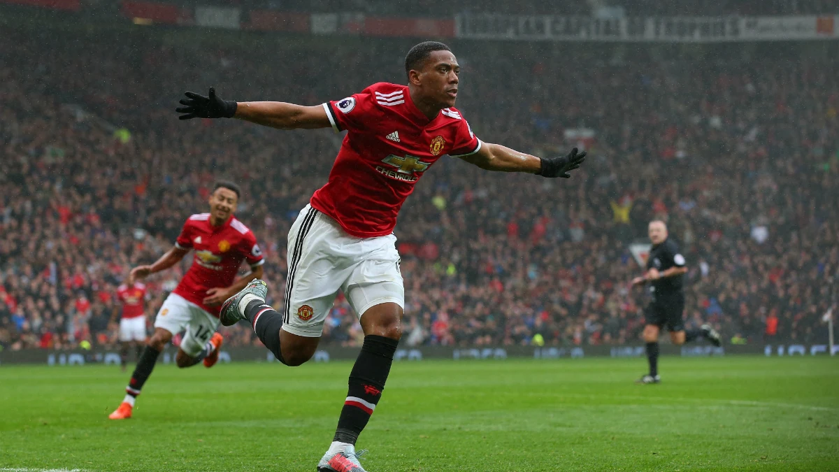 Anthony Martial celebra un gol con el United Anthony Martial celebra un gol con el United
