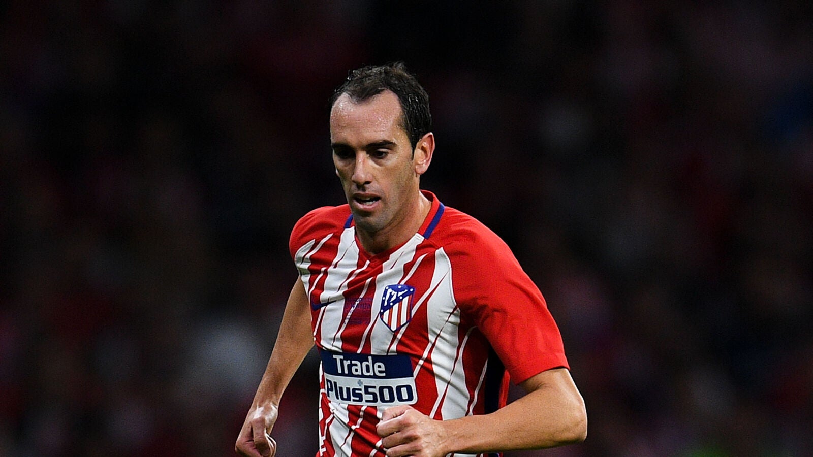 God&iacute;n, durante un partido con el Atl&eacute;tico de Madrid