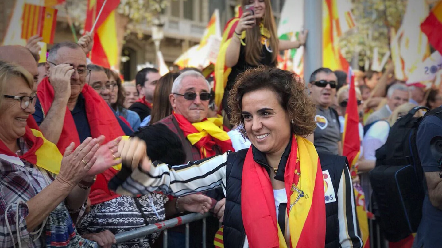 Dolors Montserrat, durante el manifestación en Barcelona Dolors Montserrat, durante el manifestación en Barcelona