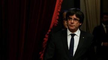 Carles Puigdemont, en el Palau de la Generalitat