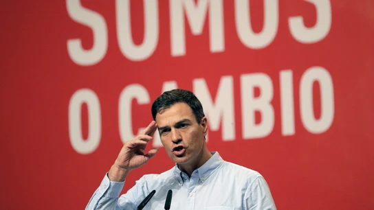 Pedro Sánchez, durante su intervención Pedro Sánchez, durante su intervención