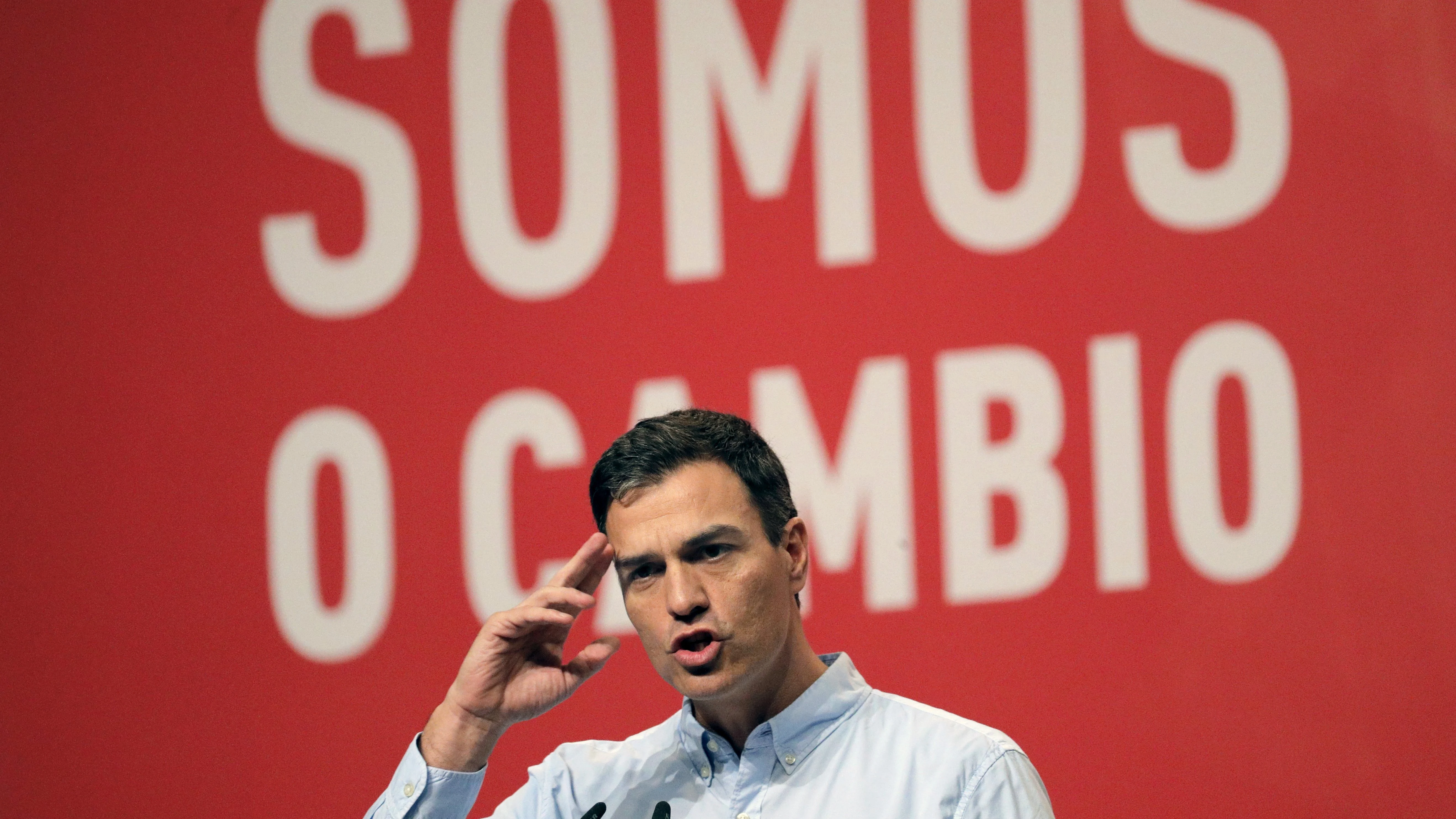 Pedro Sánchez, durante su intervención