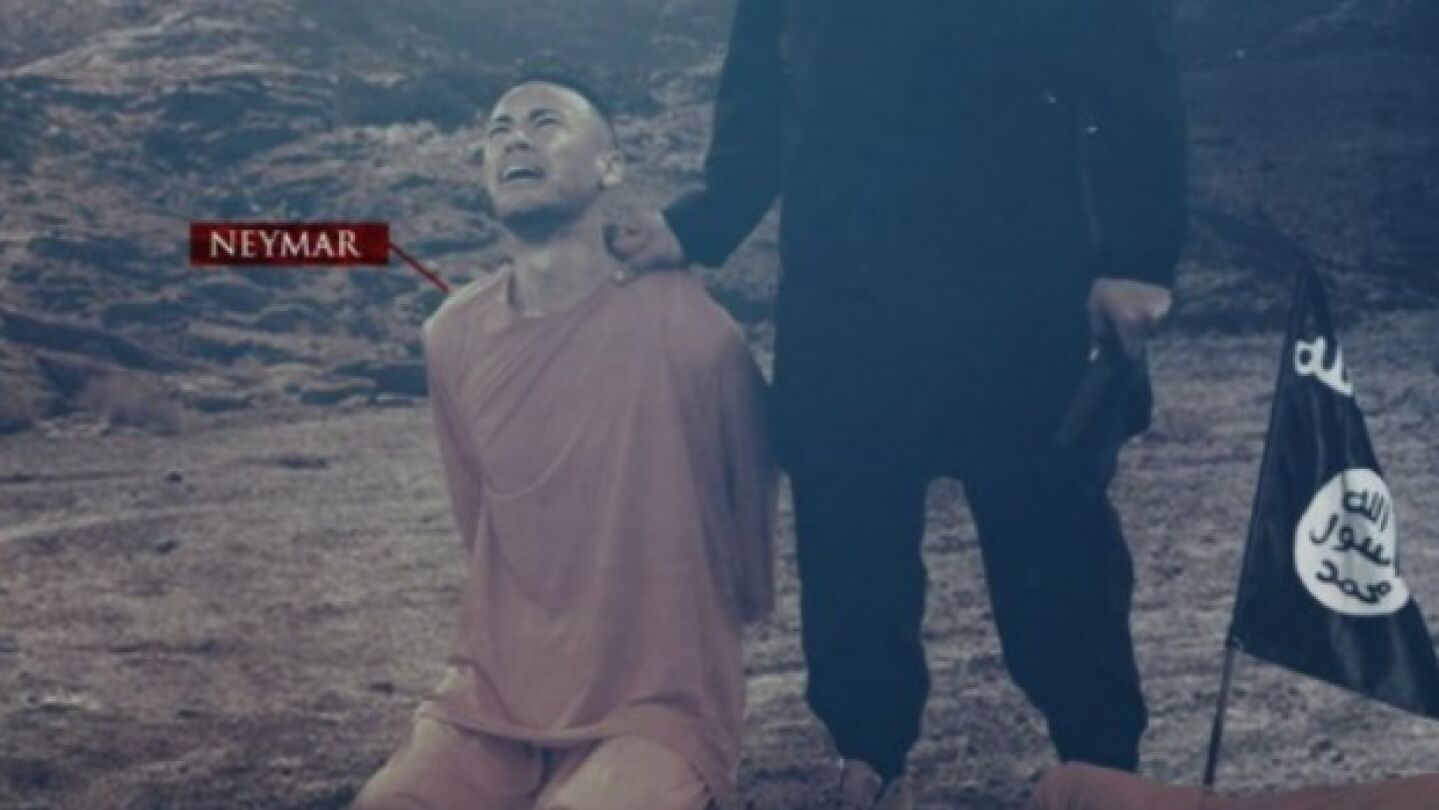 Neymar, protagonista del nuevo cartel de amenaza del ISIS al Mundial