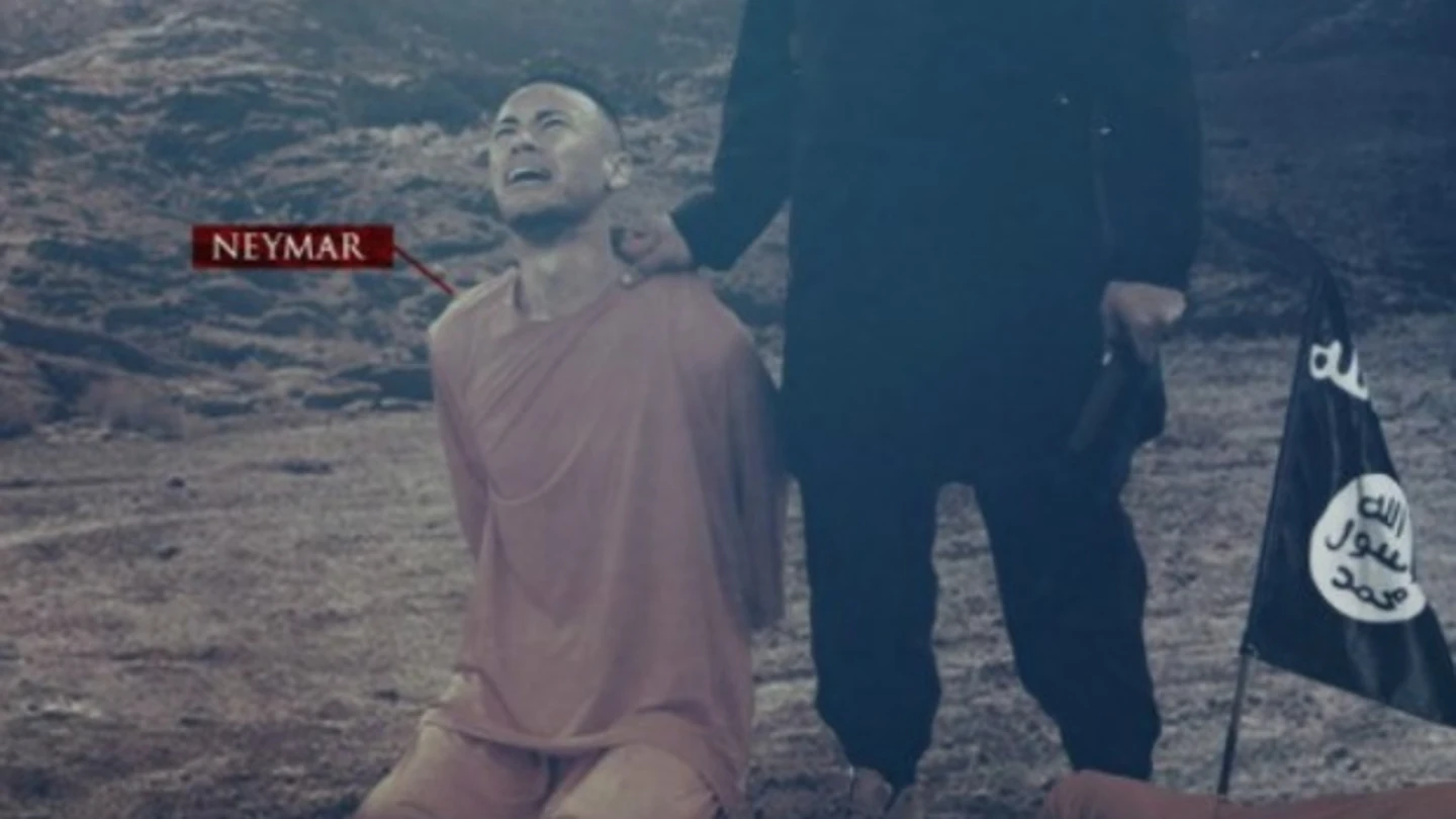 Neymar, protagonista del nuevo cartel de amenaza del ISIS al Mundial Neymar, protagonista del nuevo cartel de amenaza del ISIS al Mundial