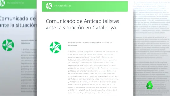 La corriente 'Anticapitalistas' de Podemos reconoce la "República Catalana" La corriente 'Anticapitalistas' de Podemos reconoce la "República Catalana"