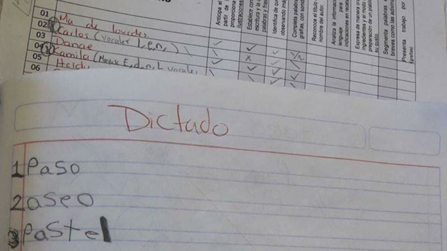 El dictado del ni&ntilde;o