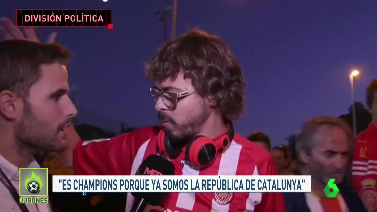 Un aficionado del Girona tras el partido ante el Real Madrid