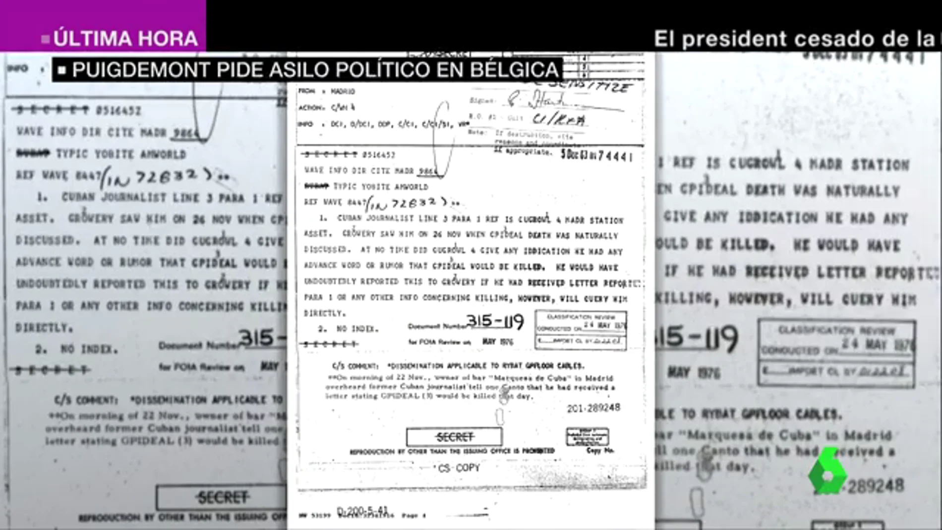 Los archivos desclasificados por el asesinato de Kennedy desvelan que la muerte del presidente se anticipó en Madrid. La dueña de un bar escuchó decir que asesinarían Kennedy el 22 de noviembre, como así sucedió