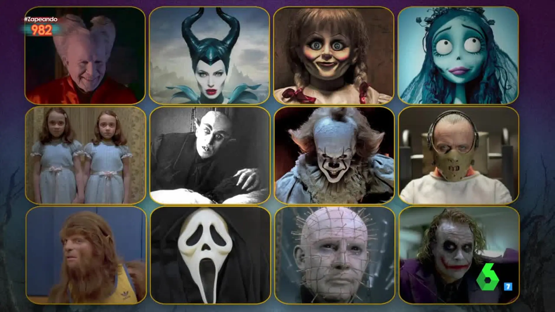 Seis de estos personajes estarán en Zapeando por Halloween