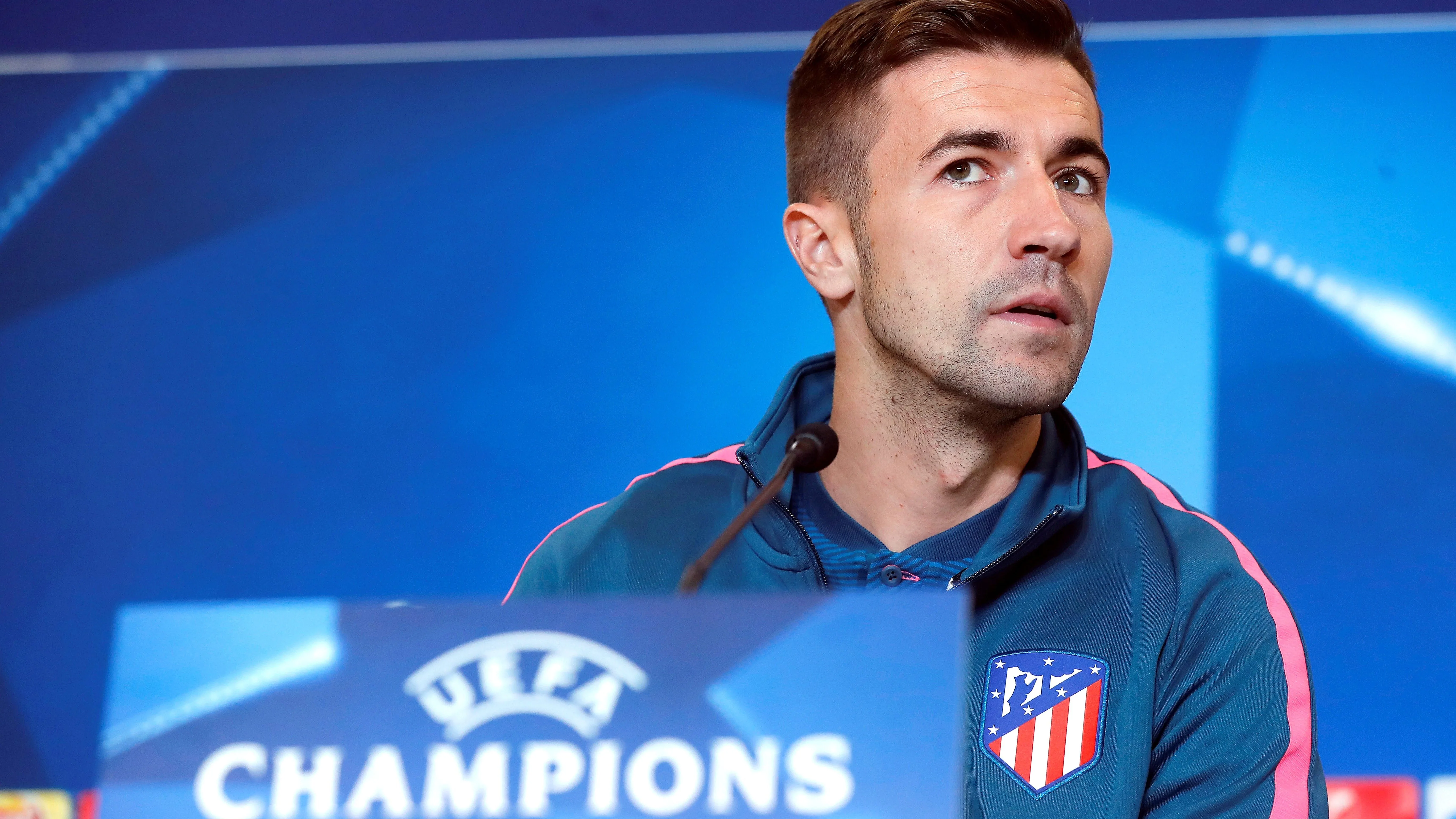 Gabi, durante la rueda de prensa