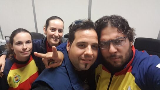 Los cuatro integrantes del equipo espa&ntilde;ol de tiro