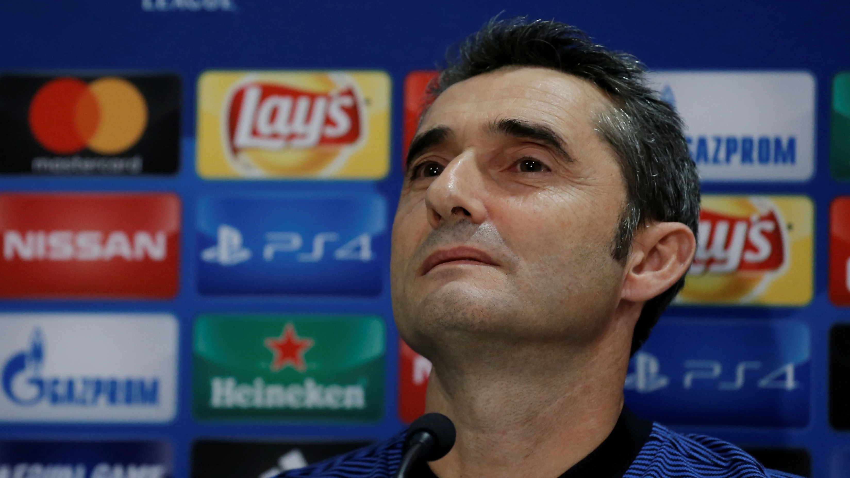 Ernesto Valverde, durante la rueda de prensa