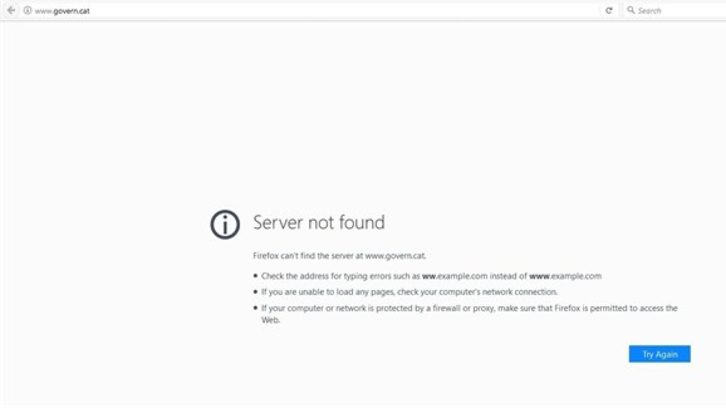 Cierran la web del Govern de Catalu&ntilde;a