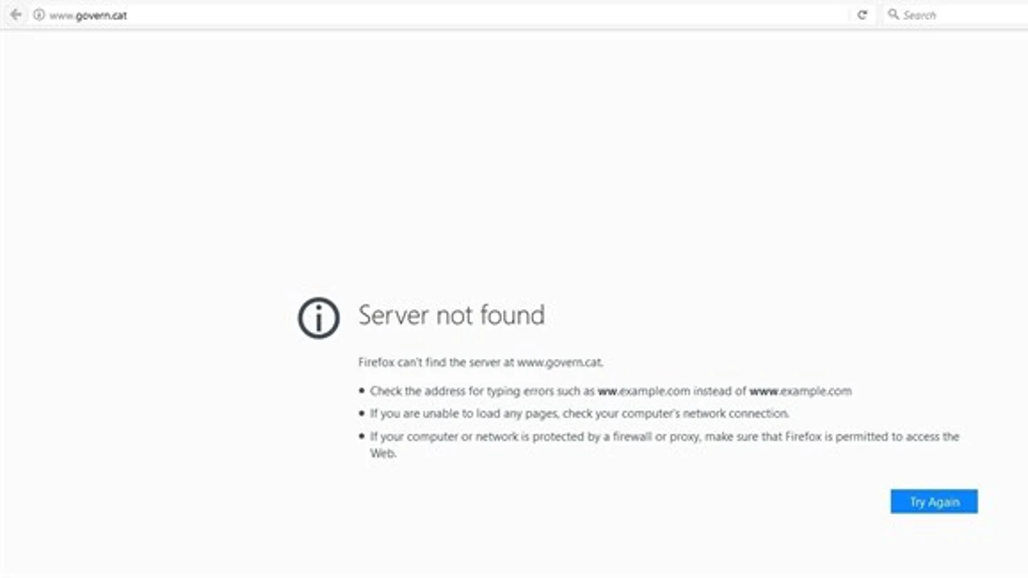 Cierran la web del Govern de Cataluña Cierran la web del Govern de Cataluña