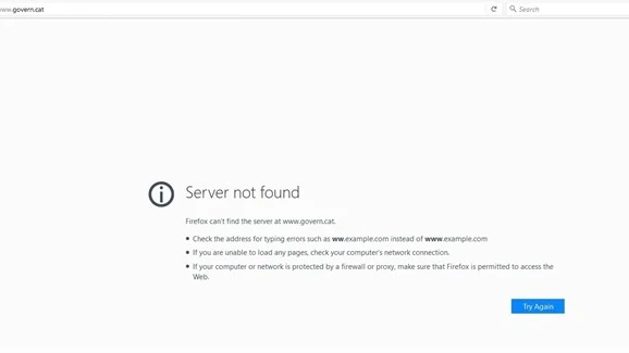 Cierran la web del Govern de Cataluña Cierran la web del Govern de Cataluña