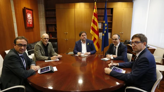 Reunión entre Junqueras y otros miembros cesados del Govern Reunión entre Junqueras y otros miembros cesados del Govern