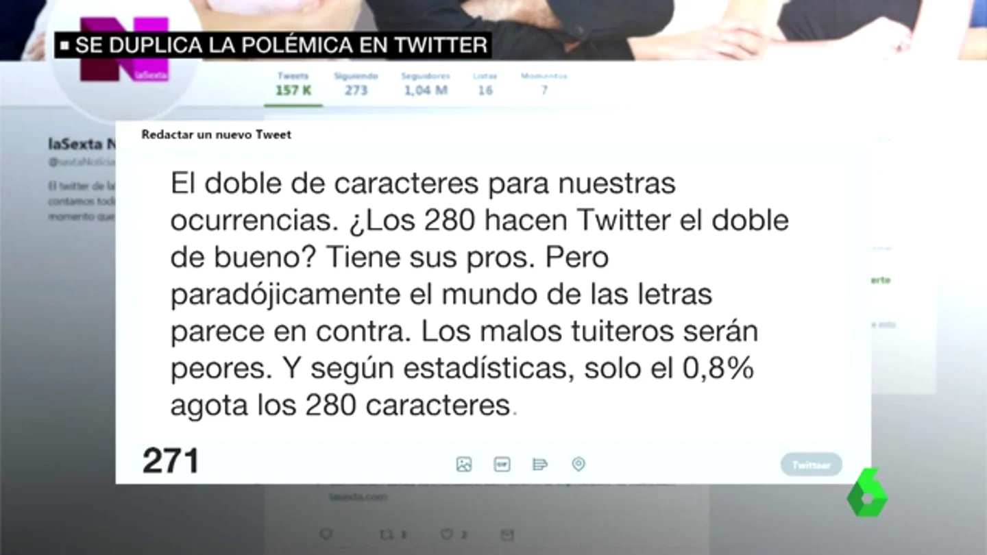 Polémica en Twitter por los 280 caracteres Polémica en Twitter por los 280 caracteres
