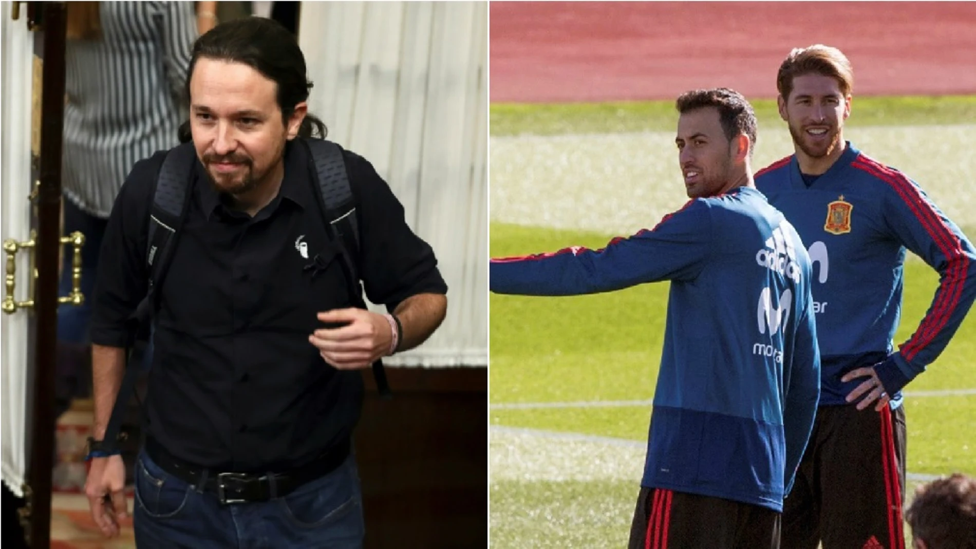 Pablo Iglesias y Sergio Ramos