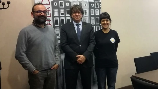 Salellas, Puigdemont y Gabriel, en Bruselas Salellas, Puigdemont y Gabriel, en Bruselas