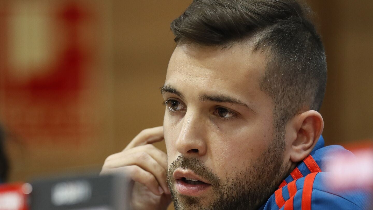 Jordi Alba, en rueda de prensa