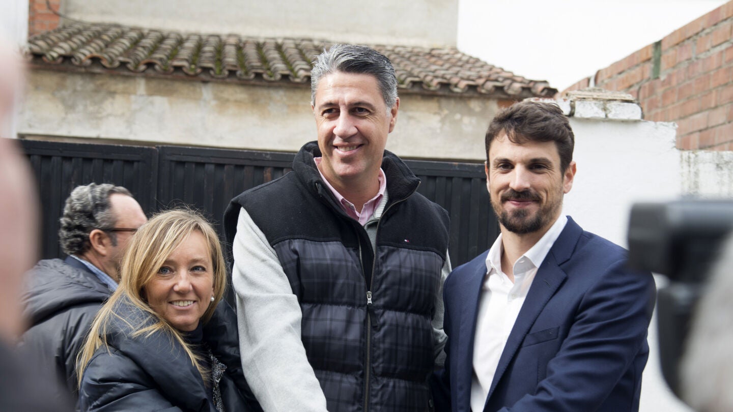 Xavier Garc&iacute;a Albiol en un acto para presentar a la cabeza de lista por Lleida el 21D, Marisa Xandri, junto a Dante P&eacute;rez 