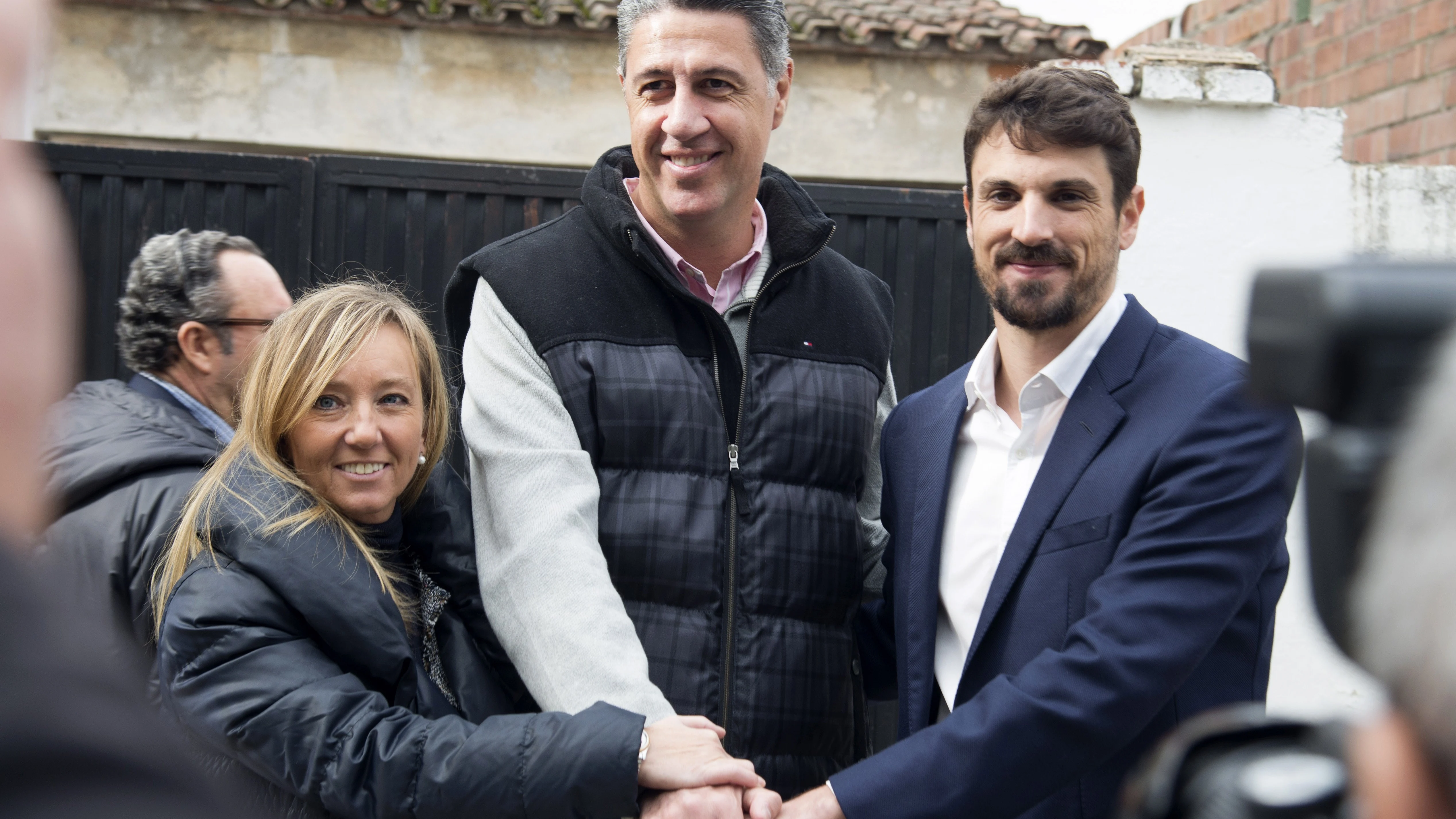Xavier García Albiol en un acto para presentar a la cabeza de lista por Lleida el 21D, Marisa Xandri, junto a Dante Pérez 