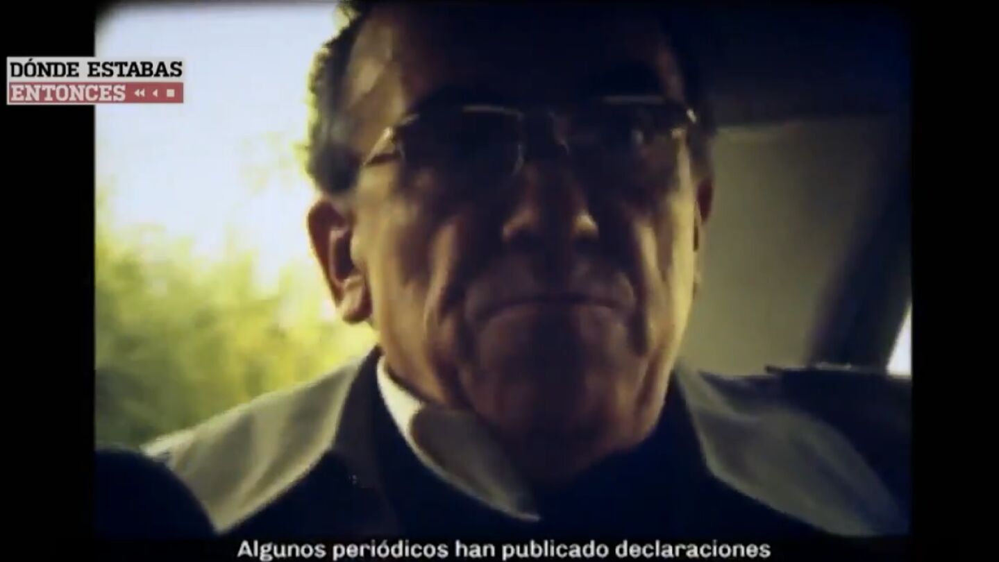 Santiago Carrillo en una entrevista clandestina a una televisi&oacute;n sueca en 1977