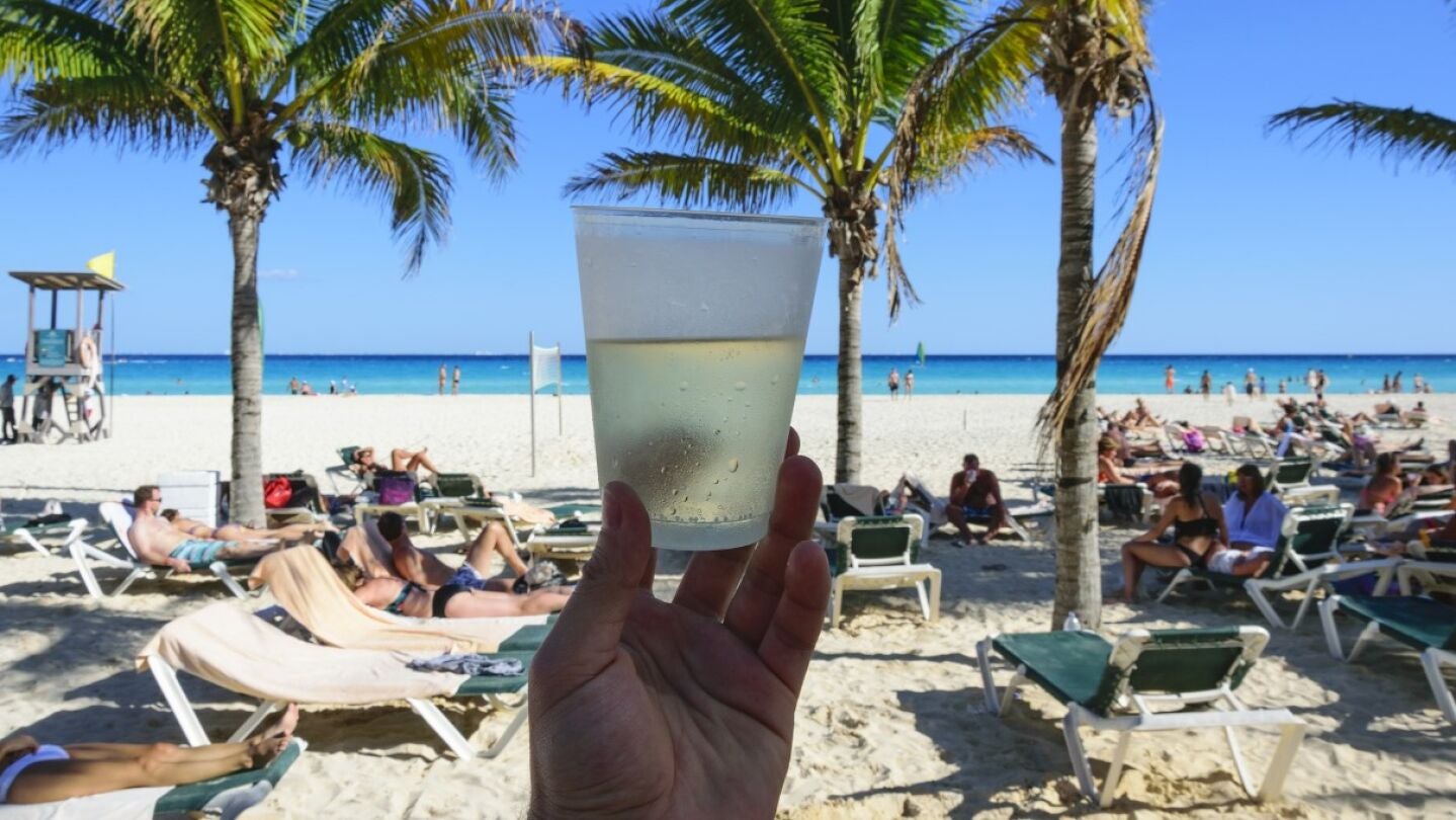 Una playa de Canc&uacute;n, M&eacute;xico