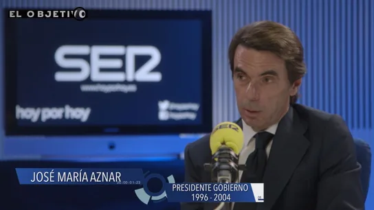 José María Aznar, durante una entrevista en la Cadena SER. José María Aznar, durante una entrevista en la Cadena SER.