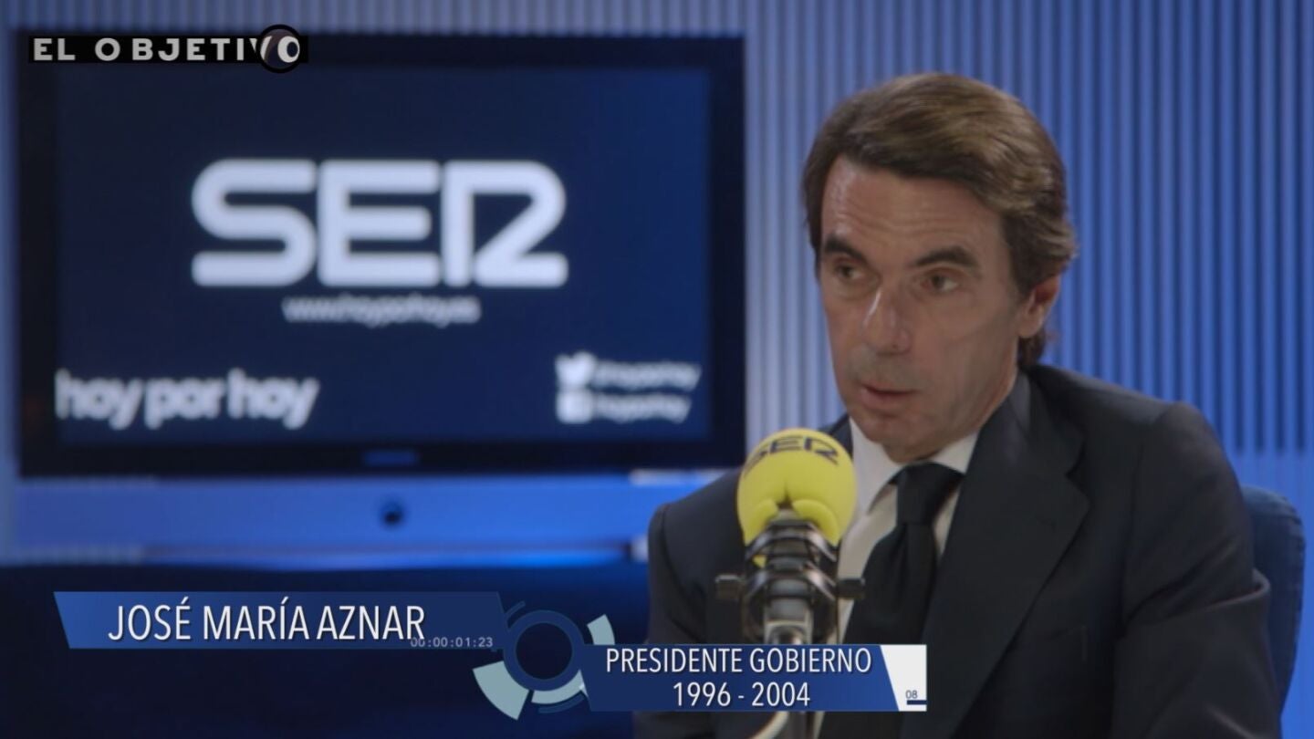 Jos&eacute; Mar&iacute;a Aznar, durante una entrevista en la Cadena SER.