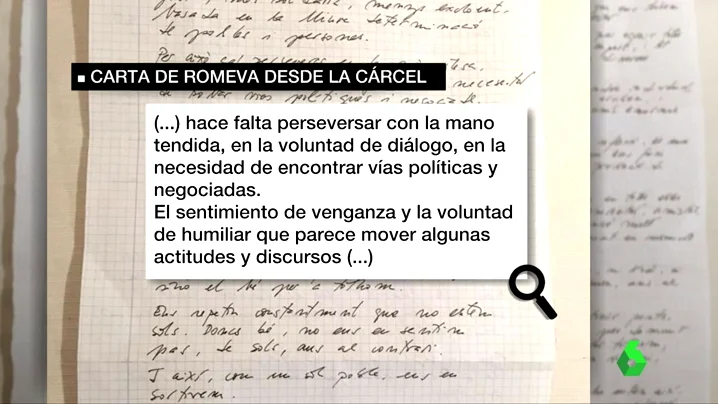 Carta de Romeva desde la cárcel