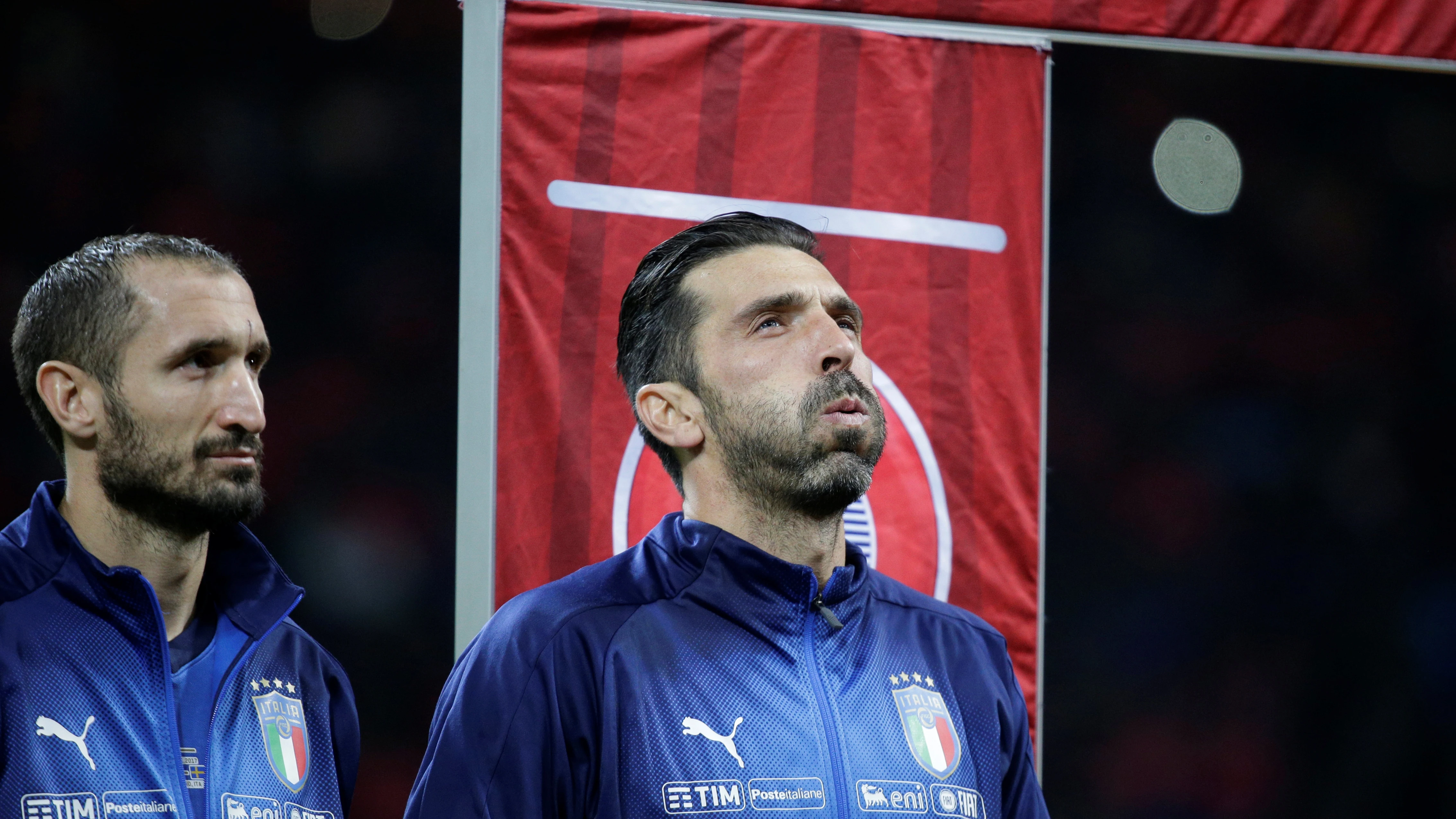 Buffon, antes del Italia - Suecia